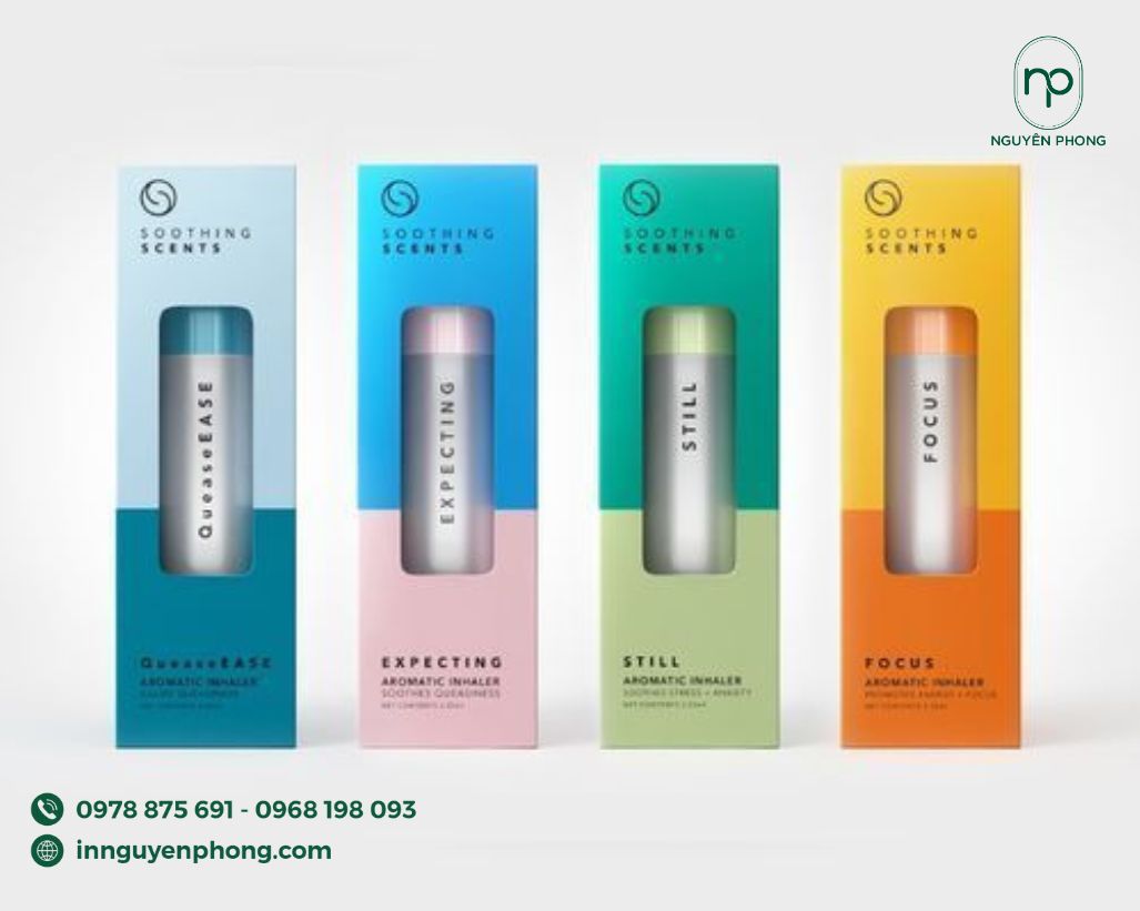 hộp giấy đựng bình giữ nhiệt với đa dạng màu sắc